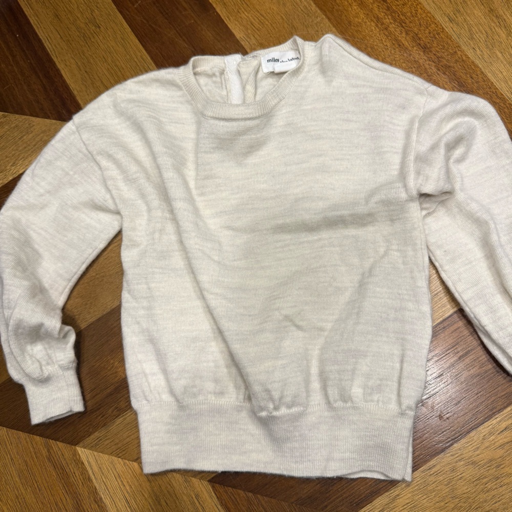 Miles the Label 100% Merino Wool Cream  Sweater